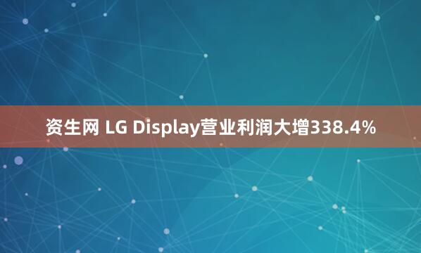 资生网 LG Display营业利润大增338.4%